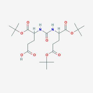 molecular formula C23H40N2O9 B13384594 4-[[1,5-bis[(2-methylpropan-2-yl)oxy]-1,5-dioxopentan-2-yl]carbamoylamino]-5-[(2-methylpropan-2-yl)oxy]-5-oxopentanoic acid 