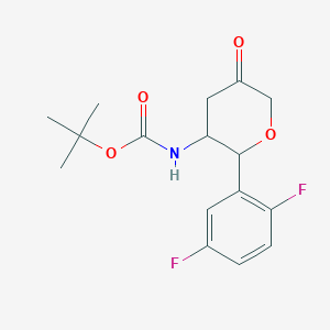 molecular formula C16H19F2NO4 B13384614 (5S,6R)-5-(Boc-amino)-6-(2,5-difluorophenyl)tetrahydropyran-3-one 