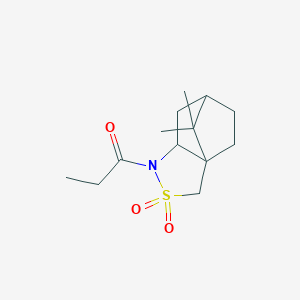 molecular formula C13H21NO3S B13384622 1-(10,10-Dimethyl-3,3-dioxo-3lambda6-thia-4-azatricyclo[5.2.1.01,5]decan-4-yl)propan-1-one 