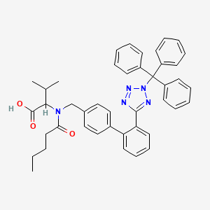 molecular formula C43H43N5O3 B13384627 3-Methyl-2-[pentanoyl-[[4-[2-(2-trityltetrazol-5-yl)phenyl]phenyl]methyl]amino]butanoic acid 