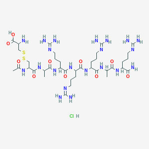 molecular formula C38H74ClN21O10S2 B13384634 Ac-DL-Cys(1)-DL-Ala-DL-Arg-DL-Arg-DL-Arg-DL-Ala-DL-Arg-NH2.H-DL-Cys(1)-OH.HCl 
