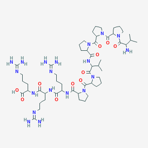 molecular formula C53H91N19O11 B13384789 H-DL-Val-DL-Pro-DL-Pro-DL-Pro-DL-Val-DL-Pro-DL-Pro-DL-Arg-DL-Arg-DL-Arg-OH 