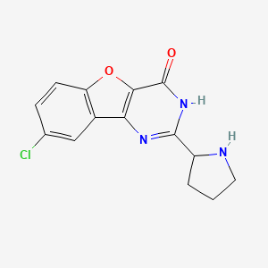molecular formula C14H12ClN3O2 B13384847 8-chloro-2-pyrrolidin-2-yl-3H-[1]benzofuro[3,2-d]pyrimidin-4-one 