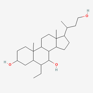 molecular formula C25H44O3 B13385072 6-ethyl-17-(4-hydroxybutan-2-yl)-10,13-dimethyl-2,3,4,5,6,7,8,9,11,12,14,15,16,17-tetradecahydro-1H-cyclopenta[a]phenanthrene-3,7-diol 