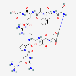 molecular formula C48H77N17O17 B13385080 H-Gly-DL-Arg-DL-Pro-DL-Arg-DL-xiThr-DL-Ser-DL-Ser-DL-Phe-DL-Ala-DL-Glu-Gly-OH 