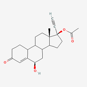 molecular formula C22H28O4 B13385099 [(6R,13S,17R)-17-ethynyl-6-hydroxy-13-methyl-3-oxo-1,2,6,7,8,9,10,11,12,14,15,16-dodecahydrocyclopenta[a]phenanthren-17-yl] acetate 