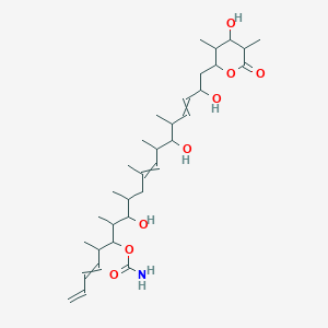 molecular formula C33H55NO8 B13385129 [8,14,18-Trihydroxy-19-(4-hydroxy-3,5-dimethyl-6-oxooxan-2-yl)-5,7,9,11,13,15-hexamethylnonadeca-1,3,11,16-tetraen-6-yl] carbamate 