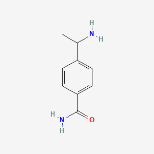 molecular formula C9H12N2O B13385135 4-(1-Aminoethyl)benzamide 