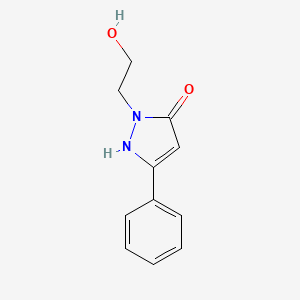 molecular formula C11H12N2O2 B1338521 2-(2-Hydroxyethyl)-5-phenyl-1,2-dihydro-3H-pyrazol-3-one CAS No. 67000-28-6