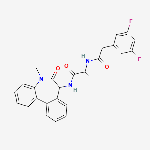 molecular formula C26H23F2N3O3 B13385245 N~2~-[(3,5-Difluorophenyl)acetyl]-N-(5-methyl-6-oxo-6,7-dihydro-5H-dibenzo[b,d]azepin-7-yl)alaninamide 