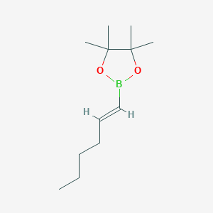 molecular formula C12H23BO2 B133853 2-[(E)-hex-1-enyl]-4,4,5,5-tetramethyl-1,3,2-dioxaborolane CAS No. 154820-94-7