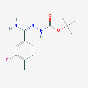 molecular formula C13H18FN3O2 B13385312 tert-butyl N-[(E)-[amino-(3-fluoro-4-methylphenyl)methylidene]amino]carbamate 