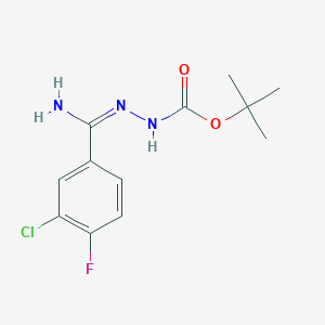 molecular formula C12H15ClFN3O2 B13385362 tert-butyl N-[(E)-[amino-(3-chloro-4-fluorophenyl)methylidene]amino]carbamate 