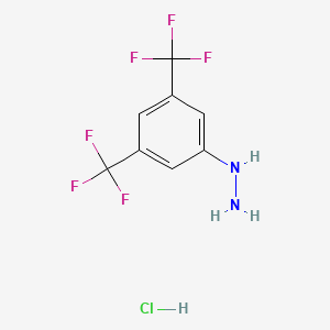 molecular formula C8H7ClF6N2 B1338542 3,5-Bis(trifluoromethyl)phenylhydrazine hydrochloride CAS No. 502496-23-3