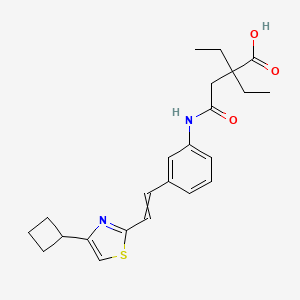 molecular formula C23H28N2O3S B13385425 4-[3-[2-(4-Cyclobutyl-2-thiazolyl)ethenyl]anilino]-2,2-diethyl-4-oxobutanoic acid 
