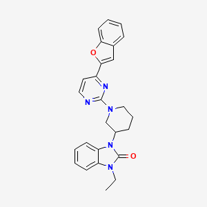 molecular formula C26H25N5O2 B13385525 1-(1-(4-(benzofuran-2-yl)pyrimidin-2-yl)piperidin-3-yl)-3-ethyl-1H-benzo[d]imidazol-2(3H)-one 