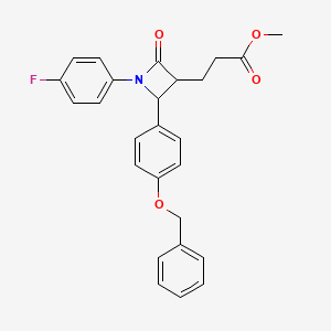 molecular formula C26H24FNO4 B13385543 Methyl 3-[1-(4-fluorophenyl)-2-oxidanylidene-4-(4-phenylmethoxyphenyl)azetidin-3-yl]propanoate 