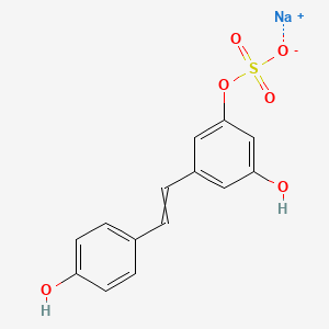 molecular formula C14H11NaO6S B13385647 Sodium;[3-hydroxy-5-[2-(4-hydroxyphenyl)ethenyl]phenyl] sulfate 