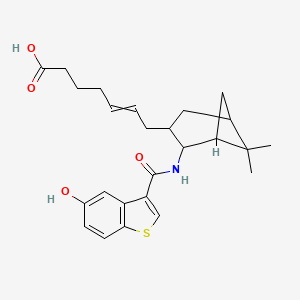 molecular formula C25H31NO4S B13385763 5-Heptenoic acid, 7-[(1R,2R,3S,5S)-2-[[(5-hydroxybenzo[b]thien-3-yl)carbonyl]amino]-6,6-dimethylbicyclo[3.1.1]hept-3-yl]-, (5E)- 