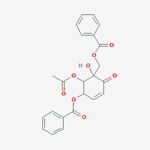 molecular formula C23H20O8 B13385860 (6-Acetyloxy-5-benzoyloxy-1-hydroxy-2-oxocyclohex-3-en-1-yl)methyl benzoate 