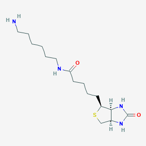 molecular formula C16H30N4O2S B133859 N-(6-Aminohexyl)-5-((3aS,4S,6aR)-2-oxohexahydro-1H-thieno[3,4-d]imidazol-4-yl)pentanamide CAS No. 65953-56-2