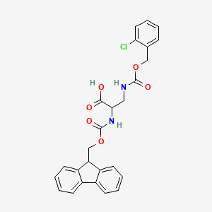 molecular formula C26H23ClN2O6 B13385927 (S)-2-((((9H-Fluoren-9-yl)methoxy)carbonyl)amino)-3-((((2-chlorobenzyl)oxy)carbonyl)amino)propanoic acid 