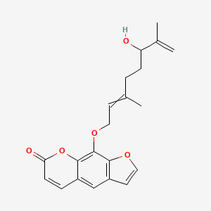 molecular formula C21H22O5 B13385946 9-(6-Hydroxy-3,7-dimethylocta-2,7-dienoxy)furo[3,2-g]chromen-7-one 