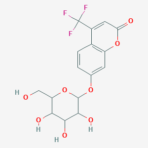molecular formula C16H15F3O8 B13386007 4-(Trifluoromethyl)-7-(((2S,3R,4S,5R,6R)-3,4,5-trihydroxy-6-(hydroxymethyl)tetrahydro-2H-pyran-2-yl)oxy)-2H-chromen-2-one 