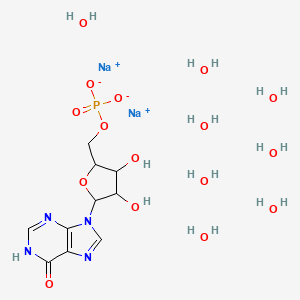 molecular formula C10H27N4Na2O16P B13386045 disodium;[3,4-dihydroxy-5-(6-oxo-1H-purin-9-yl)oxolan-2-yl]methyl phosphate;octahydrate 