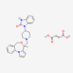 molecular formula C30H32N4O6 B13386047 but-2-enedioic acid;3-[1-[(4-methyl-6H-pyrrolo[1,2-a][4,1]benzoxazepin-4-yl)methyl]piperidin-4-yl]-1H-benzimidazol-2-one 
