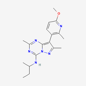 molecular formula C18H24N6O B13386108 N-butan-2-yl-8-(6-methoxy-2-methylpyridin-3-yl)-2,7-dimethylpyrazolo[1,5-a][1,3,5]triazin-4-amine 