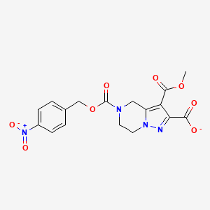 molecular formula C17H15N4O8- B13386234 Pyrazolo[1,5-a]pyrazine-2,3,5(4H)-tricarboxylic acid, 6,7-dihydro-, 3-methyl 5-[(4-nitrophenyl)methyl] ester 