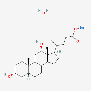 molecular formula C24H41NaO5 B13386306 sodium;(4R)-4-[(3R,5R,10S,12S,13R,17R)-3,12-dihydroxy-10,13-dimethyl-2,3,4,5,6,7,8,9,11,12,14,15,16,17-tetradecahydro-1H-cyclopenta[a]phenanthren-17-yl]pentanoate;hydrate 