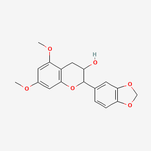 molecular formula C18H18O6 B13386324 3',4'-Methylenedioxy-5,7-dimethylepicatechin CAS No. 87562-72-9