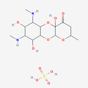 molecular formula C14H26N2O11S B13386356 Sulfuric acid;8,12,14-trihydroxy-5-methyl-11,13-bis(methylamino)-2,4,9-trioxatricyclo[8.4.0.03,8]tetradecan-7-one 