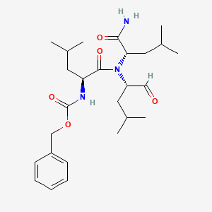 molecular formula C26H41N3O5 B13386389 benzyl N-[(2S)-1-[[(2S)-1-amino-4-methyl-1-oxopentan-2-yl]-[(2S)-4-methyl-1-oxopentan-2-yl]amino]-4-methyl-1-oxopentan-2-yl]carbamate 