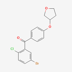 molecular formula C17H14BrClO3 B13386429 (5-Bromo-2-chlorophenyl)-[4-(oxolan-3-yloxy)phenyl]methanone 