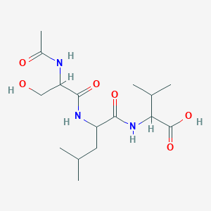 molecular formula C16H29N3O6 B13386512 2-[[2-[(2-Acetamido-3-hydroxypropanoyl)amino]-4-methylpentanoyl]amino]-3-methylbutanoic acid 