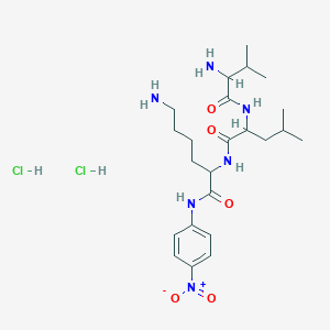 molecular formula C23H40Cl2N6O5 B13386579 H-DL-Val-DL-Leu-DL-Lys-pNA.2HCl 