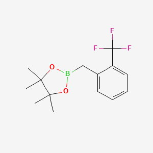 molecular formula C14H18BF3O2 B1338659 4,4,5,5-Tetramethyl-2-(2-(trifluoromethyl)benzyl)-1,3,2-dioxaborolane CAS No. 475250-54-5