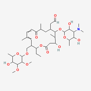 molecular formula C39H65NO14 B13386594 2-[6-[4-(Dimethylamino)-3,5-dihydroxy-6-methyloxan-2-yl]oxy-16-ethyl-4-hydroxy-15-[(5-hydroxy-3,4-dimethoxy-6-methyloxan-2-yl)oxymethyl]-5,9,13-trimethyl-2,10-dioxo-1-oxacyclohexadeca-11,13-dien-7-yl]acetaldehyde 