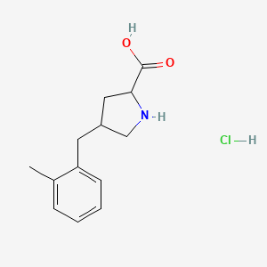 molecular formula C13H18ClNO2 B13386595 (2S,4R)-4-[(2-methylphenyl)methyl]pyrrolidine-2-carboxylic acid hydrochloride 