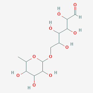 molecular formula C12H22O10 B13386699 2,3,4,5-Tetrahydroxy-6-(3,4,5-trihydroxy-6-methyloxan-2-yl)oxyhexanal 