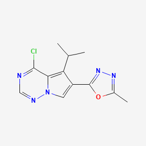 4-Chloro-5-isopropyl-6-(5-methyl-[1,3,4]oxadiazol-2-yl)-pyrrolo[2,1-f][1,2,4]triazine