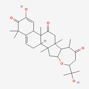 molecular formula C30H42O6 B13386780 17-Hydroxy-6-(2-hydroxypropan-2-yl)-2,9,11,14,19,19-hexamethyl-5-oxapentacyclo[12.8.0.02,11.04,10.015,20]docosa-16,20-diene-8,13,18-trione 
