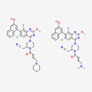 molecular formula C65H64Cl2F2N12O6 B13386786 Hafnium nitride CAS No. 25817-87-2