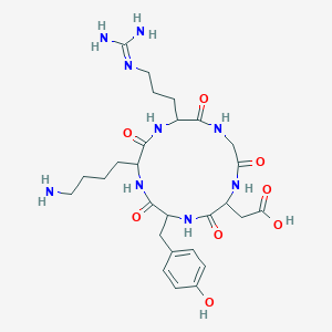 molecular formula C27H41N9O8 B13386844 Cyclo(-Arg-Gly-Asp-D-Tyr-Lys) 