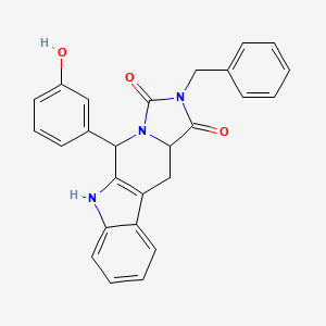 molecular formula C26H21N3O3 B13386848 13-Benzyl-10-(3-hydroxyphenyl)-8,11,13-triazatetracyclo[7.7.0.02,7.011,15]hexadeca-1(9),2,4,6-tetraene-12,14-dione 