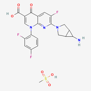 molecular formula C21H19F3N4O6S B13386858 7-(6-amino-3-azabicyclo[3.1.0]hexan-3-yl)-1-(2,4-difluorophenyl)-6-fluoro-4-oxo-1,8-naphthyridine-3-carboxylic acid;methanesulfonic acid 