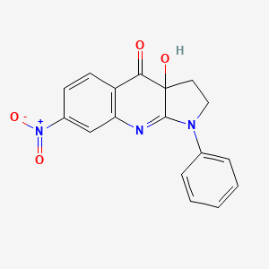 molecular formula C17H13N3O4 B13386869 3a-Hydroxy-7-nitro-1-phenyl-2,3-dihydropyrrolo[2,3-b]quinolin-4-one 